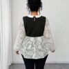 blouse rétro française à manches bouffantes 2 en 1