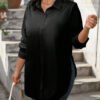 chemise longue noir avec fentes latérales