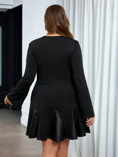 robe patchwork Élégante grande taille sans ceinture