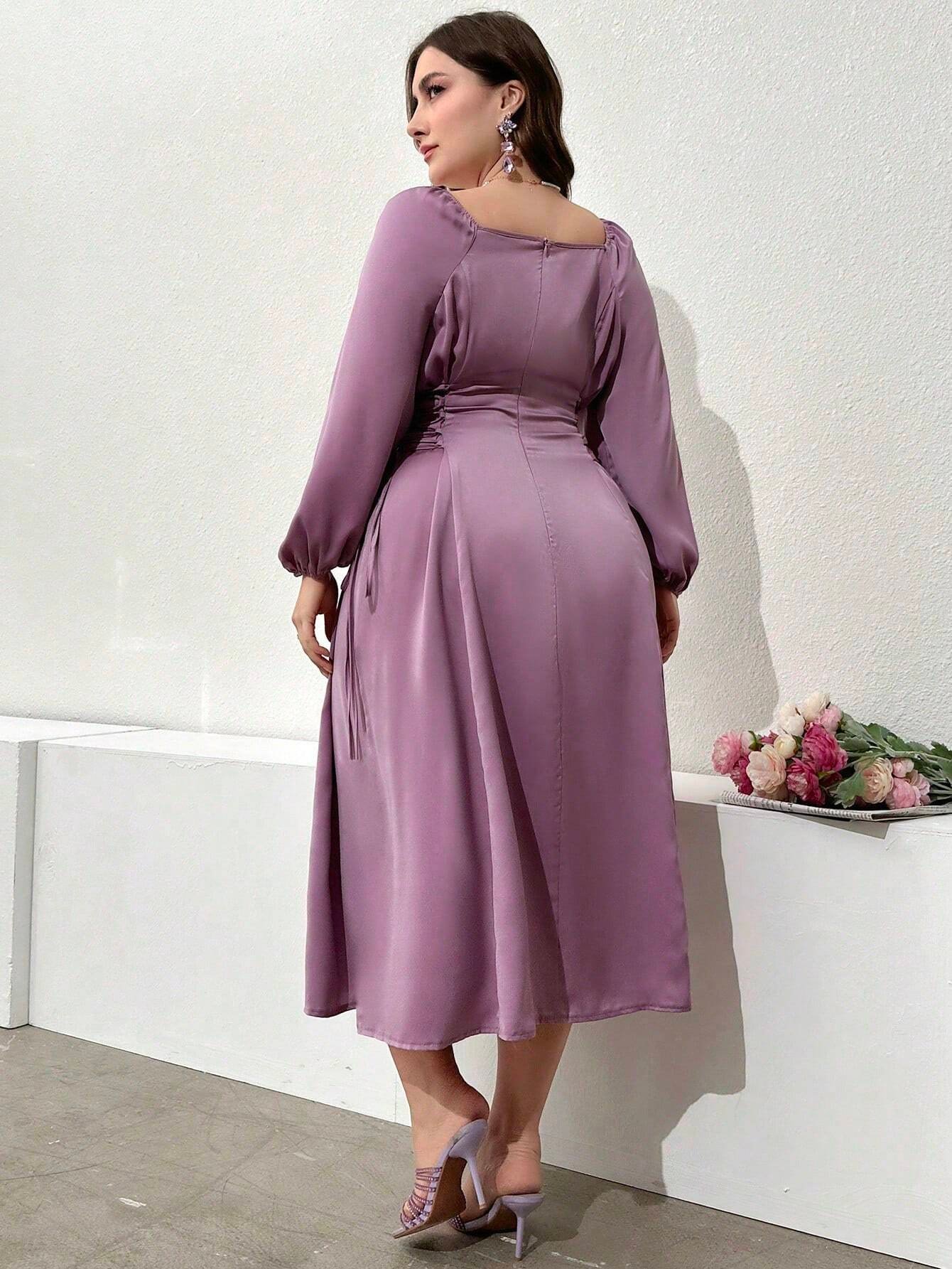 robe longue avec design boutonné et ceinturée robe longue avec design boutonné et ceinturée