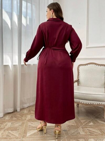 robe décontracté de tous les jours grande taille à simple boutonnage