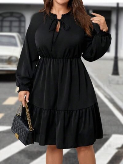 robe courte casual , nœud à l'avant