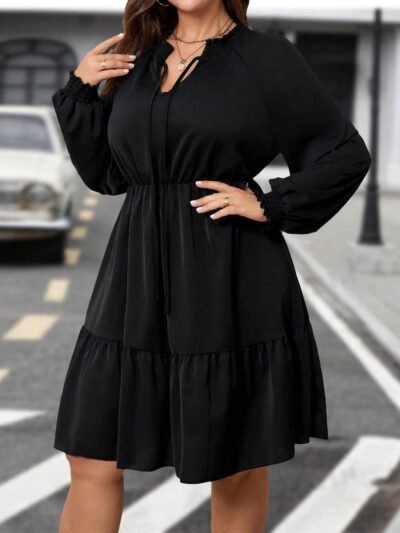 robe courte casual , nœud à l'avant