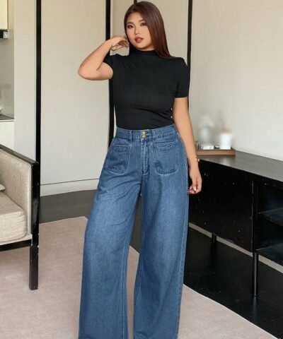 jean ample à jambes larges