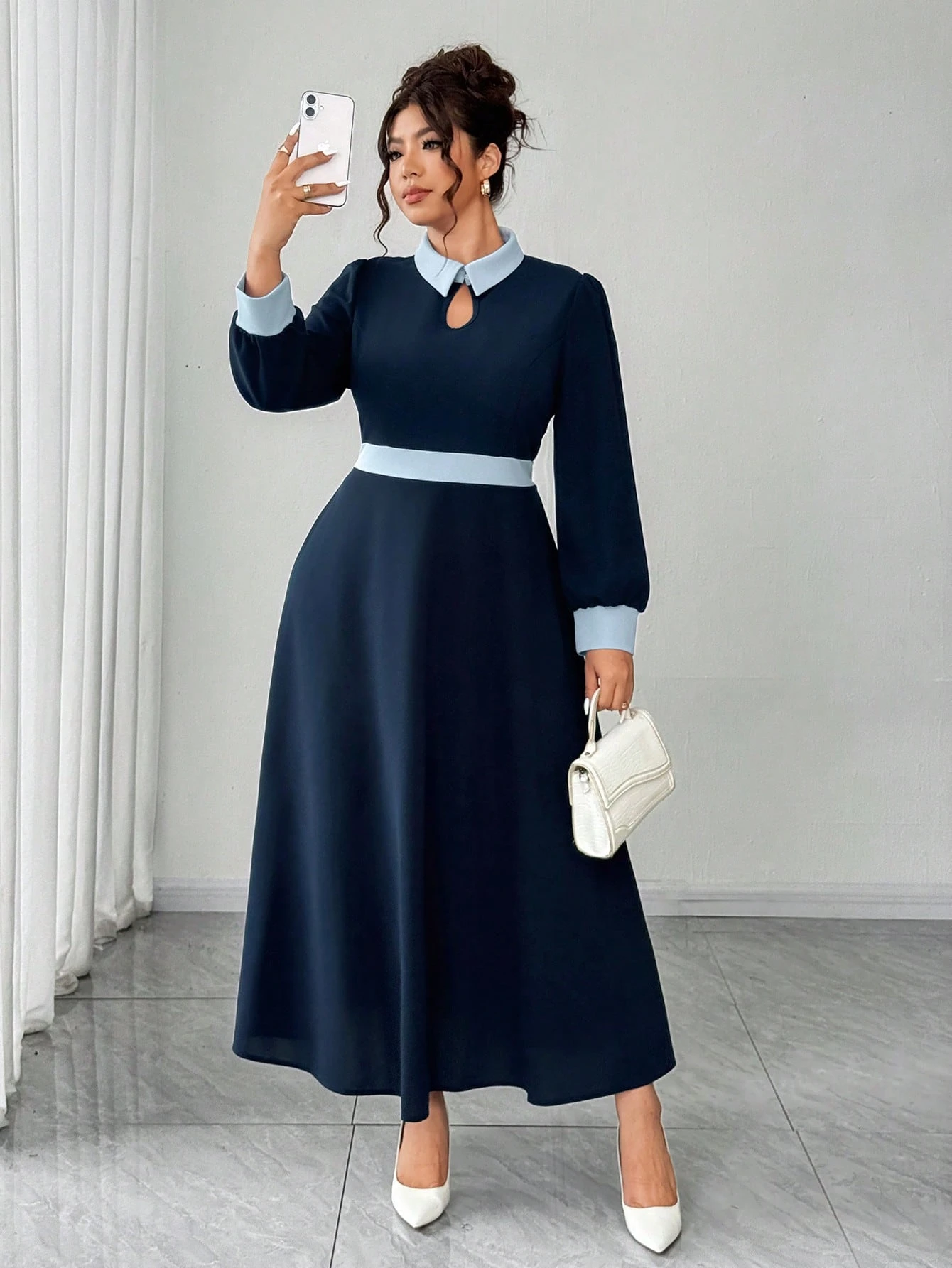 robe élégante à col à revers, robe élégante à col à revers,