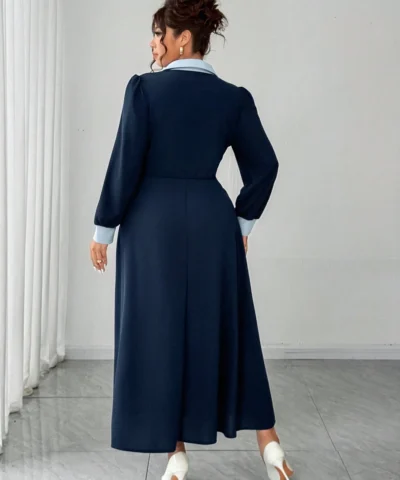 robe élégante à col à revers,