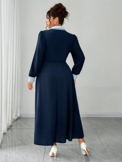 robe élégante à col à revers,