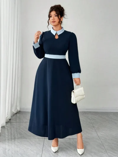 robe élégante à col à revers,