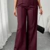 pantalon à jambes larges , design brindille, bordeaux