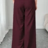 pantalon à jambes larges , design brindille, bordeaux