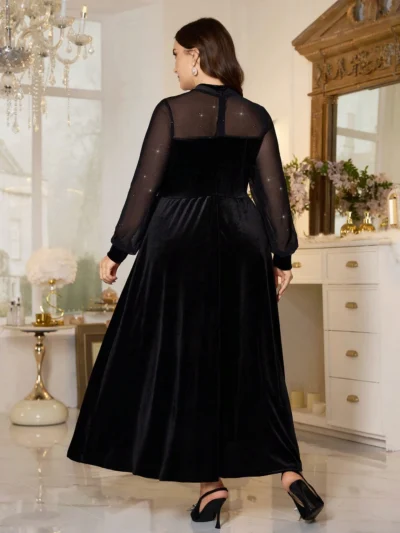 robe élégante en velours et maille