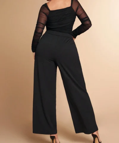 Alternative view of Pantalon droit asymétrique avec boutons