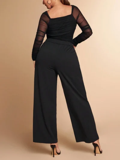 Alternative view of Pantalon droit asymétrique avec boutons