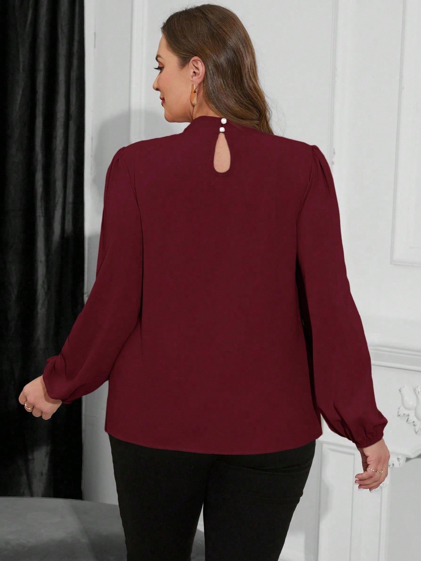 blouse ample élégante à manches lanternes blouse ample élégante à manches lanternes