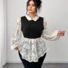 blouse rétro française à manches bouffantes 2 en 1