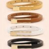4 pièces ceintures multicolore à boucle métallique