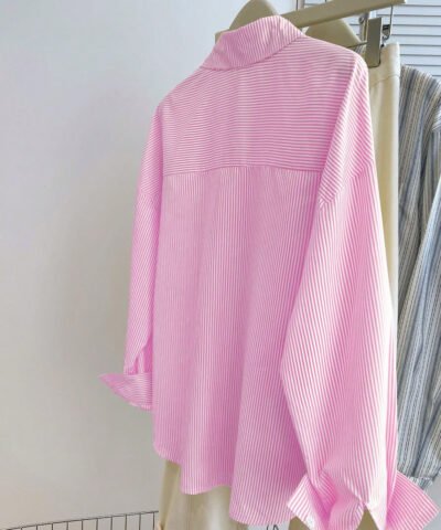 chemise à rayures décontractée à épaules