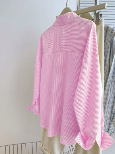 chemise à rayures décontractée à épaules