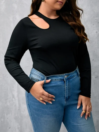 t shirt découpé côtelé