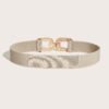 ceinture à boucle géométrique ornée de strass