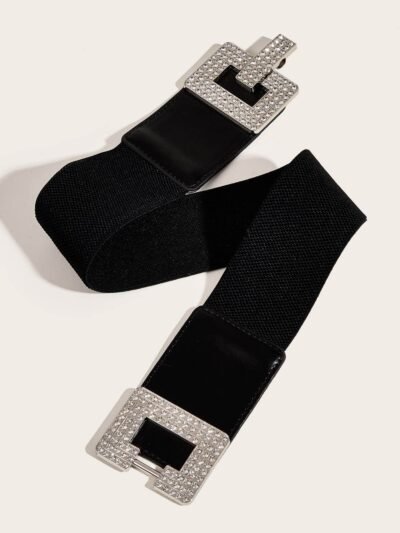 ceinture à boucle carrée avec strass