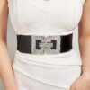 ceinture à boucle carrée avec strass