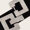 ceinture à boucle carrée avec strass
