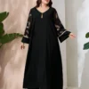 robe modeste de grande taille pour femme de style arabe avec pendentif à franges