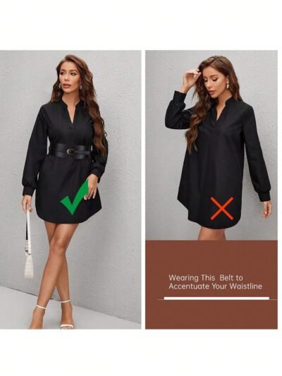 1 pièce ceinture large rétro en pu à élastique mode pour femmes. convient pour les robes, manteaux et décorations de taille. montre votre silhouette parfaite. accessoire de corset de taille pour femmes pour les robes, le style western, cowboy, campagnard et vintage. ceinture de corset pour la taille, le contrôle du ventre et l'amincissement de la taille.