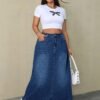 jupe longue en jean ample