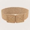 ceinture carrée en rotin tressé couleur kaki