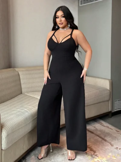 combinaison droite élégante à bretelles spaghetti