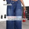 jeans longs amples à taille asymétrique
