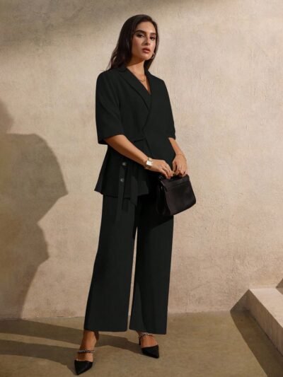 blazer fin et élégant avec nœud