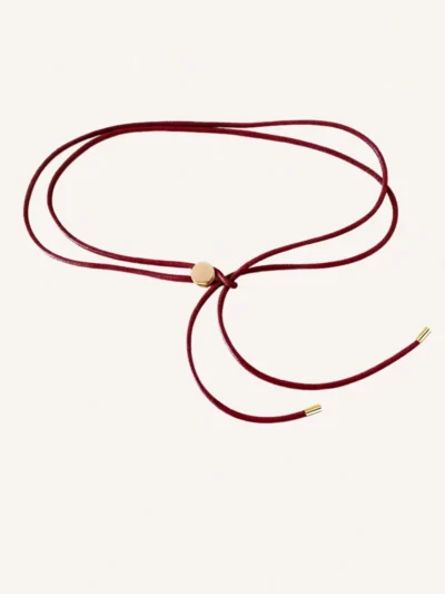 1 pièce ceinture décontractée à nouer bohème, marron avec ruban,