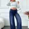 jeans larges taille haute