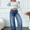 jeans larges taille haute