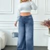 jeans larges taille haute