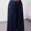 jeans amples lavés à taille basse et jambes larges