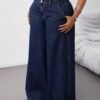 jeans amples lavés à taille basse et jambes larges