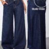 jeans amples lavés à taille basse et jambes larges