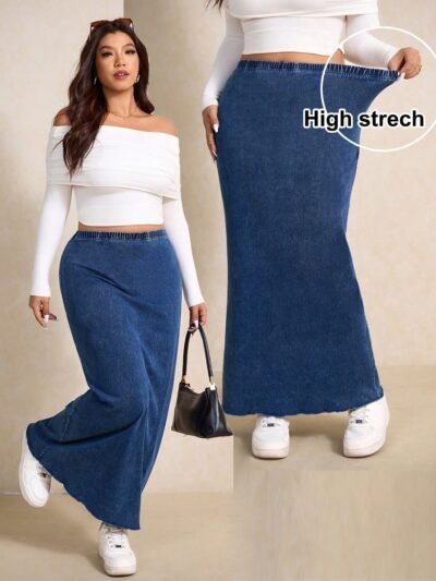 jupe longue en jean casual