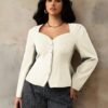 blouse courte à manches longues,