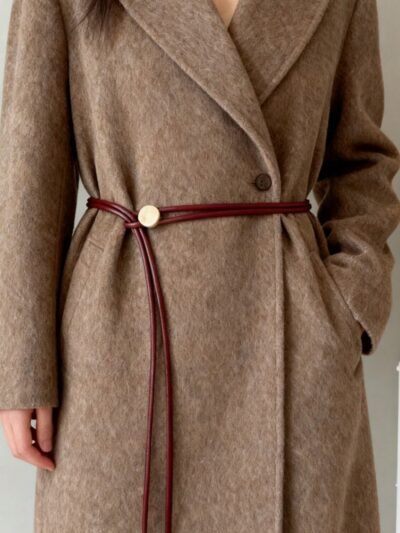 1 pièce ceinture décontractée à nouer bohème, marron avec ruban,