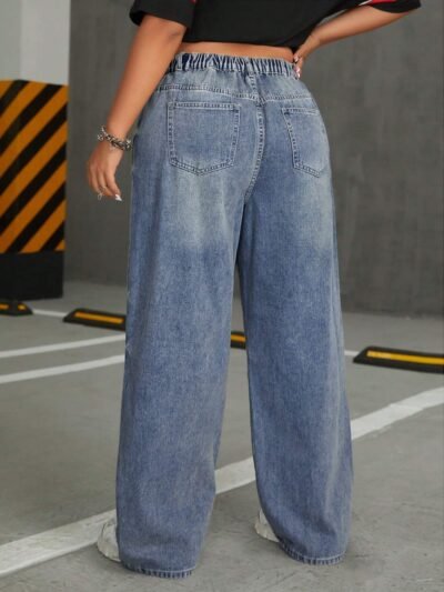 jeans boyfriend en denim délavé