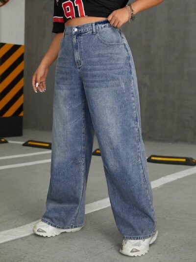 jeans boyfriend en denim délavé