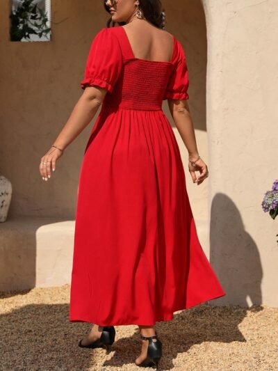 Alternative view of Robe  à manches courtes, élégante, à encolure en cœur