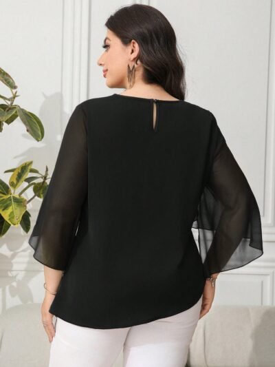 haut décontractée , avec manches évasées