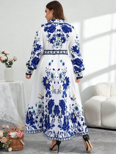 Alternative view of Robe à manches longues avec imprimé de placement col de blazer