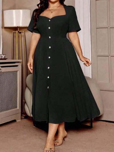 Robe mi-longue unique à manches d'évêque